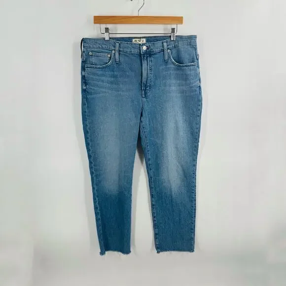 Madewell Medium Wash The Mid-Rise Perfect Vintage Jean Size Raw Hem Size 33 - Picture 13 of 13